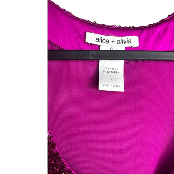 Alice and Olivia Hot Pink Sequins Mini Dress Size Small (retail $200)‎ - Picture 8 of 9